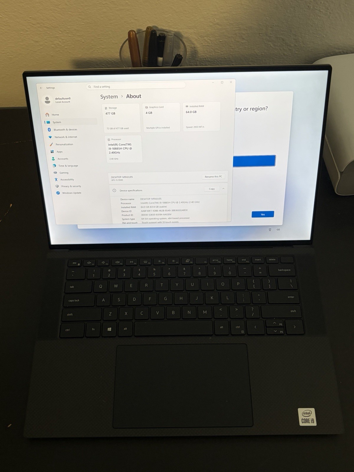 Dell XPS 15 9500 15.6″ 4K Touch | Intel i9-10885H | 64GB RAM | 512GB | 1650TI