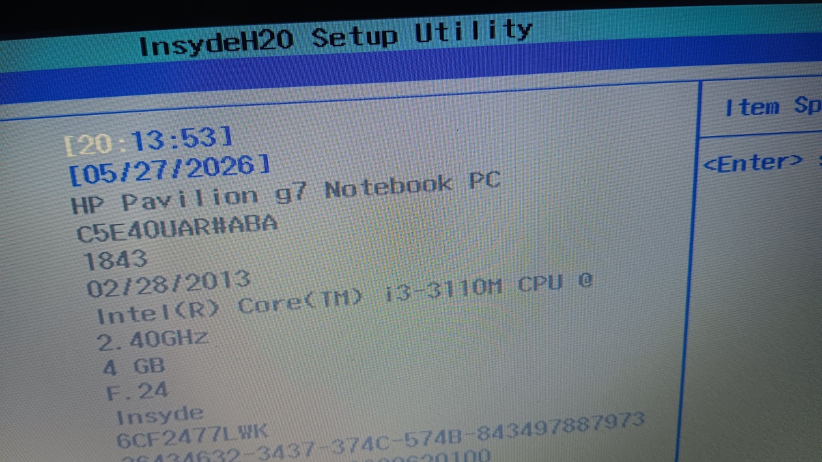 17.3″ HP Pavilion g7 Laptop Core i3-3110M @ 2.40 GHz 17.3″ LCD Screen AC Adapter