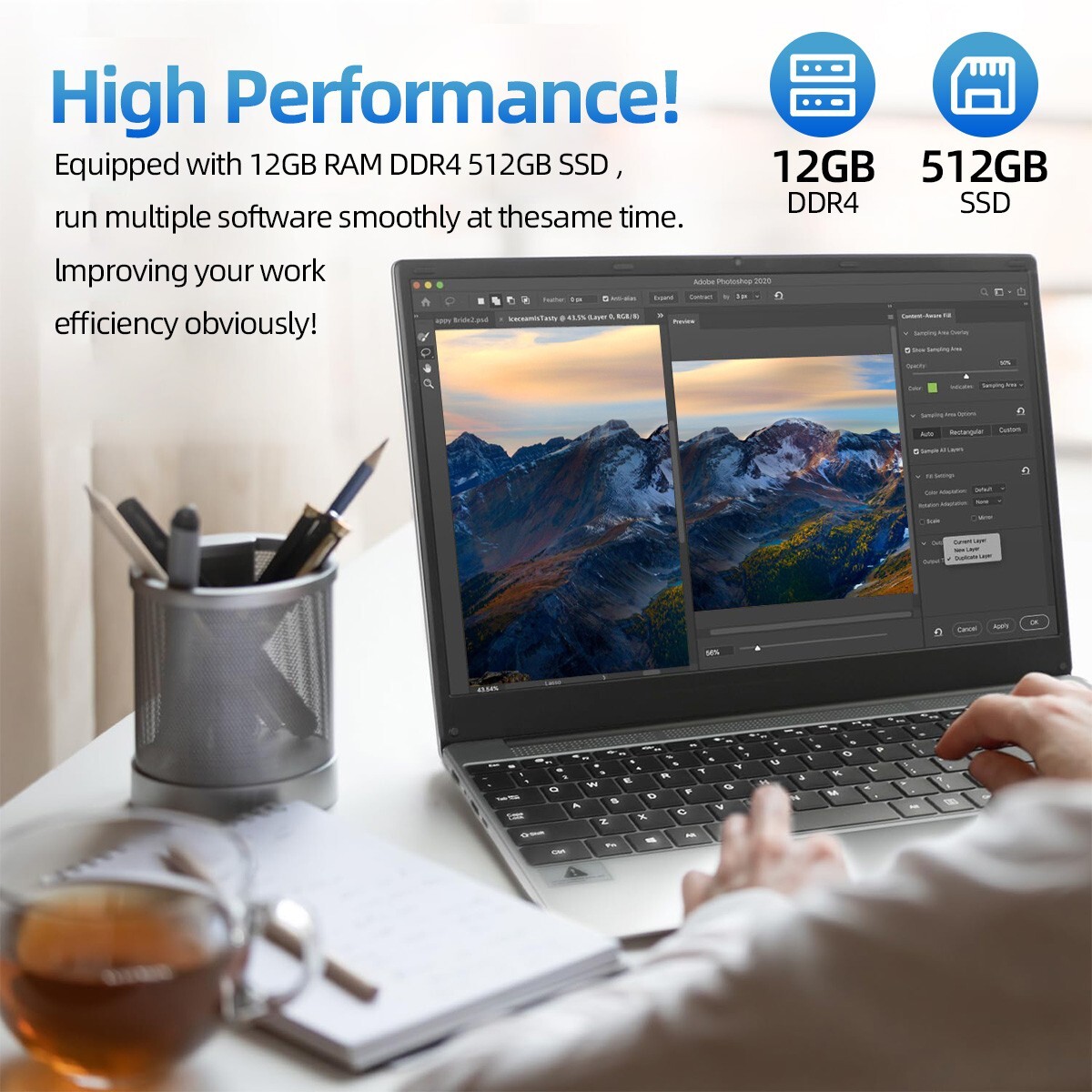 2025 Laptop Computer Anmesc 15.6′ Intel Quad-Core Processors 12GB RAM+512GB SSD