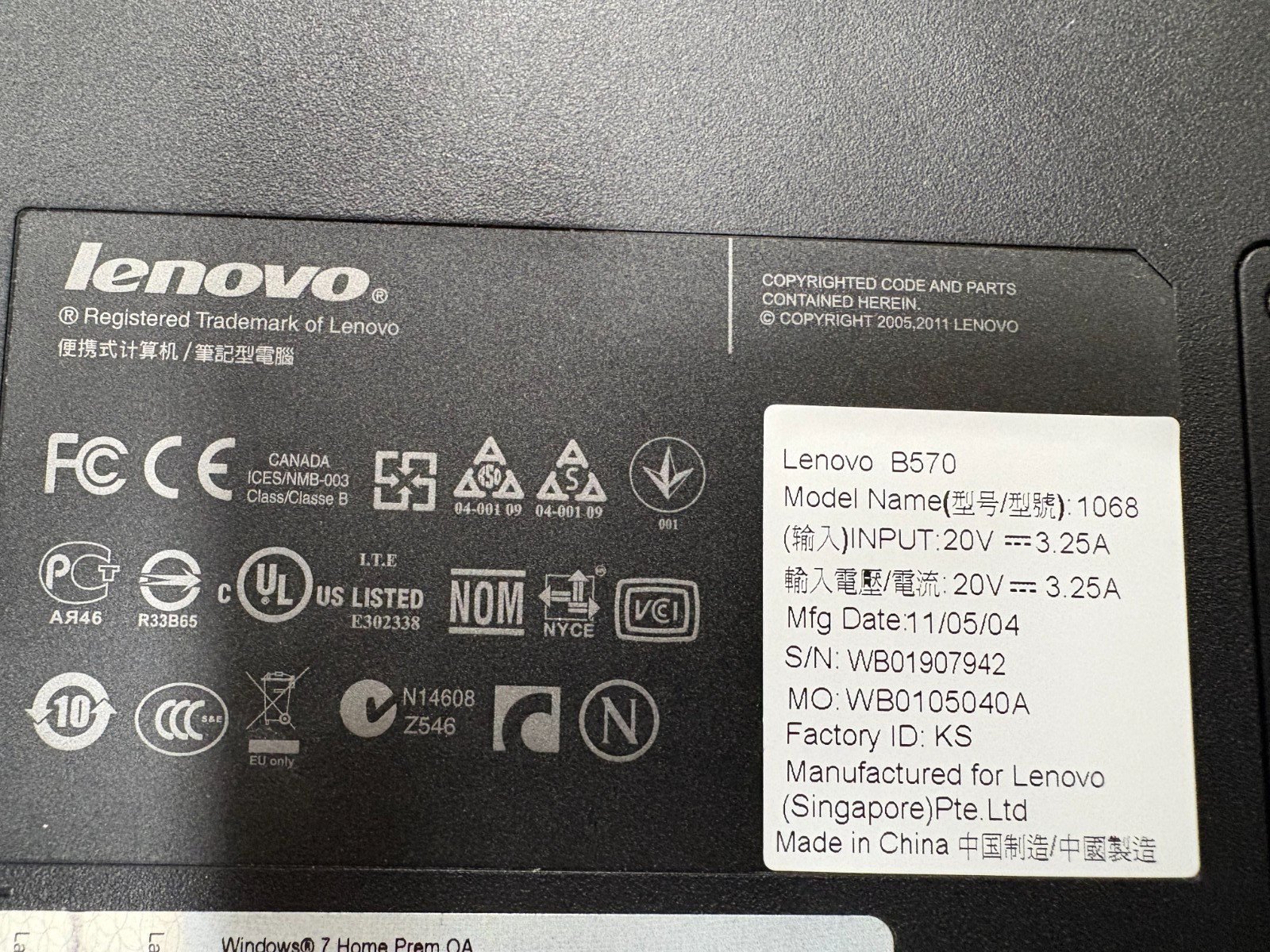 LENOVO B570 Laptop w/ Intel Pentium CPU B940 2.00 GHZ 4 GB | No HD No OS