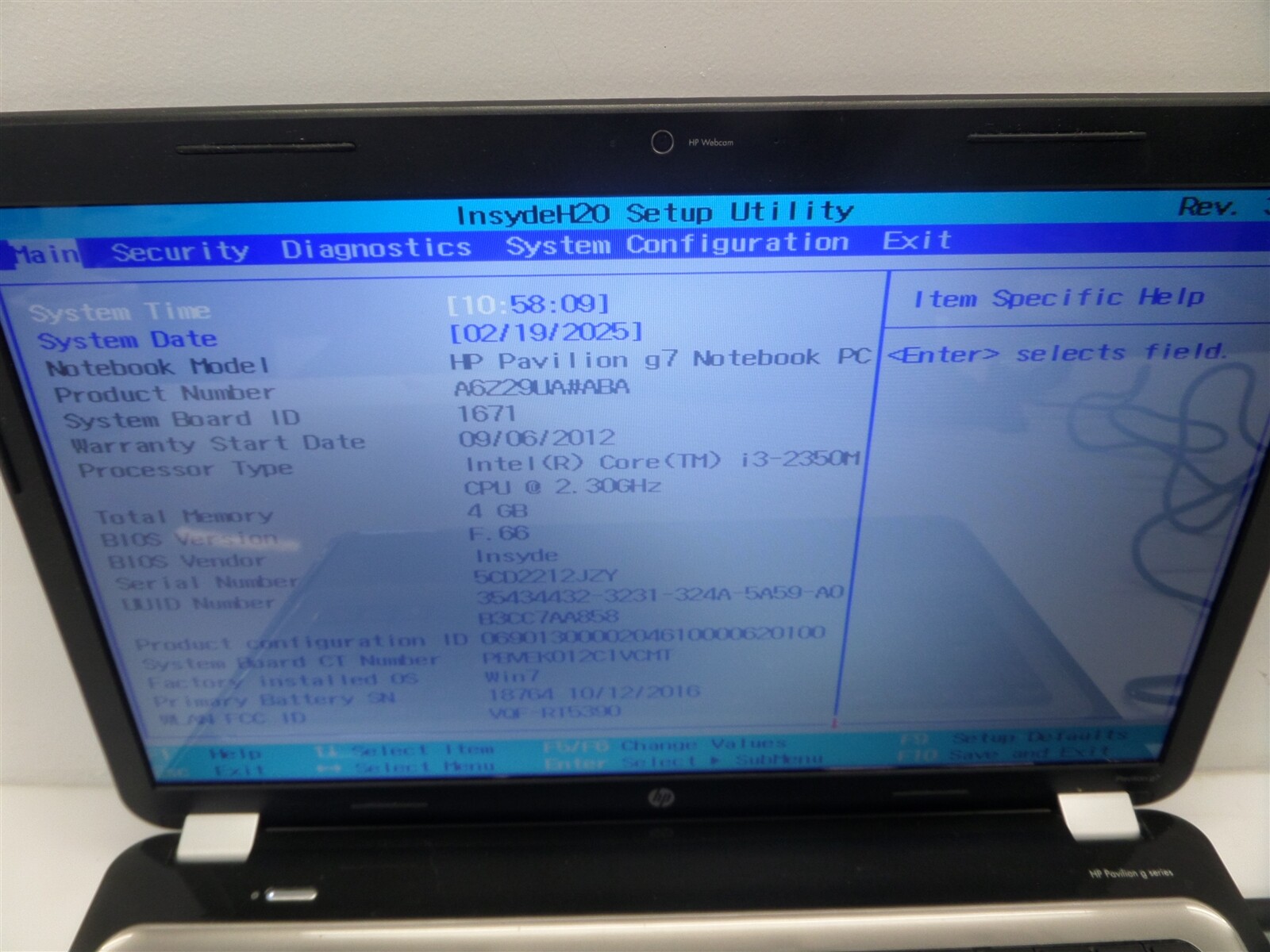 HP Pavillion g7-1340dx 17.3″ Laptop w/ i3-2350M 2.3GHz CPU 4GB RAM – No HDD