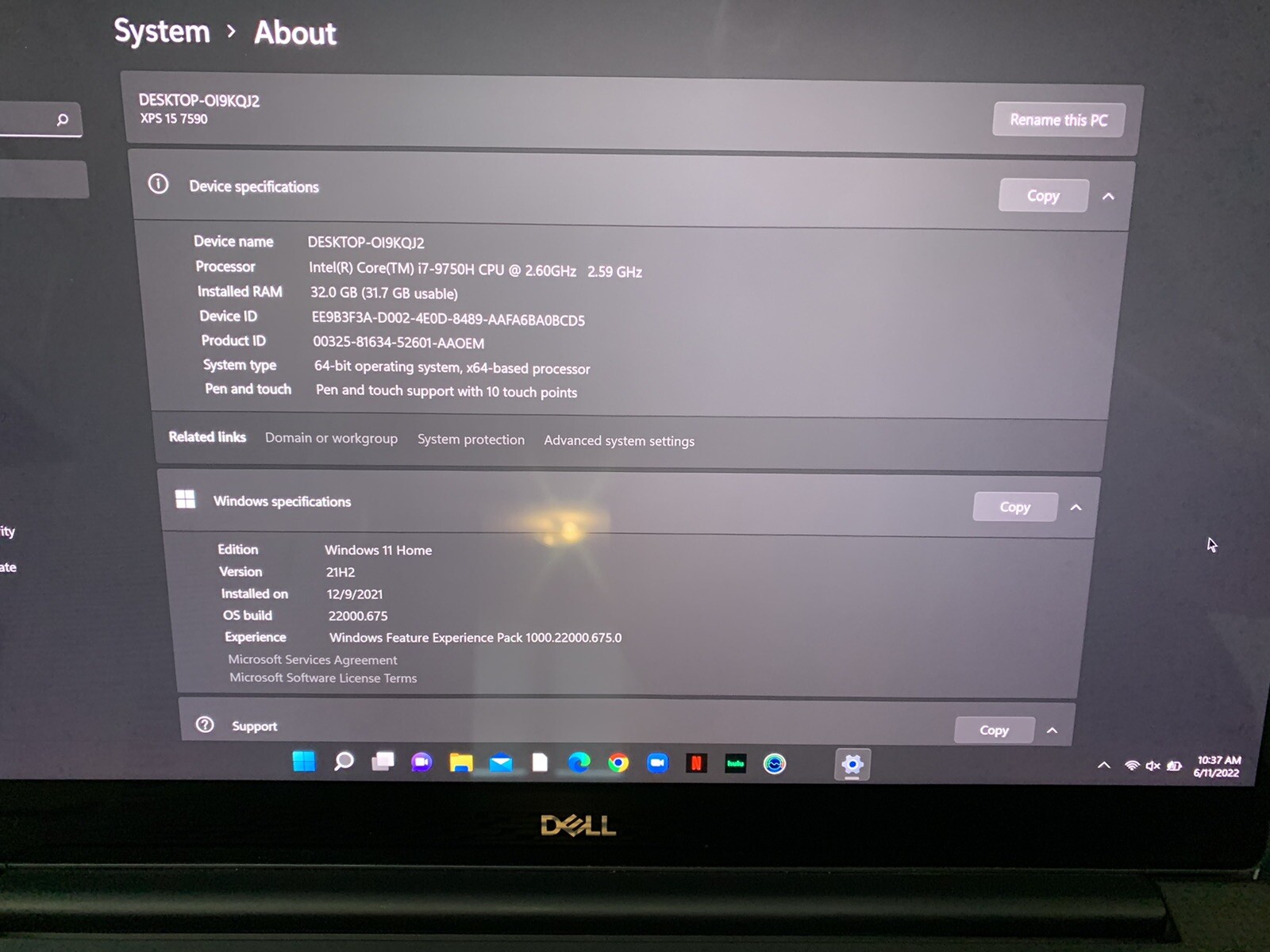 Dell XPS 15 7590 15.6″ (1TB SSD, Intel Core i7 9th Gen., 2.60GHz, 32GB) Laptop