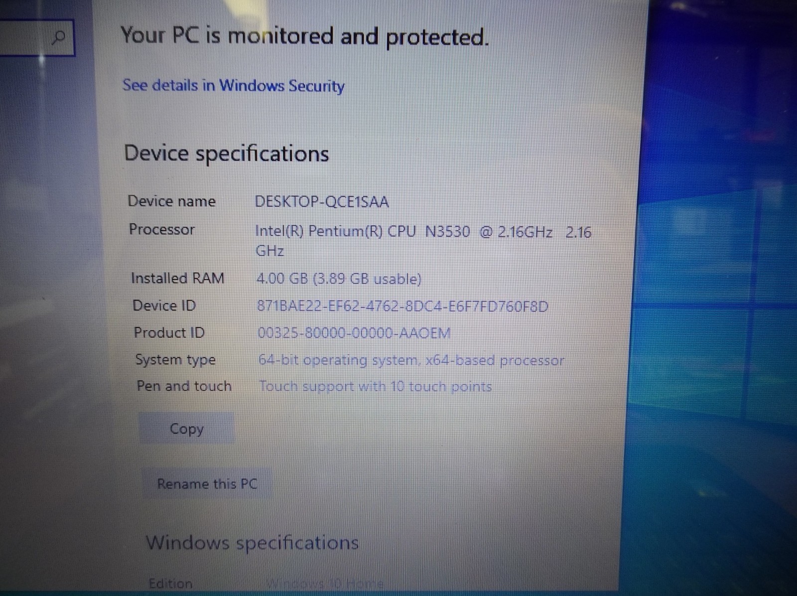 HP NOTEBOOK 15.6″ TOUCHSCREEN Intel Celeron, 500GB HDD, BAD BATT, Windows 10