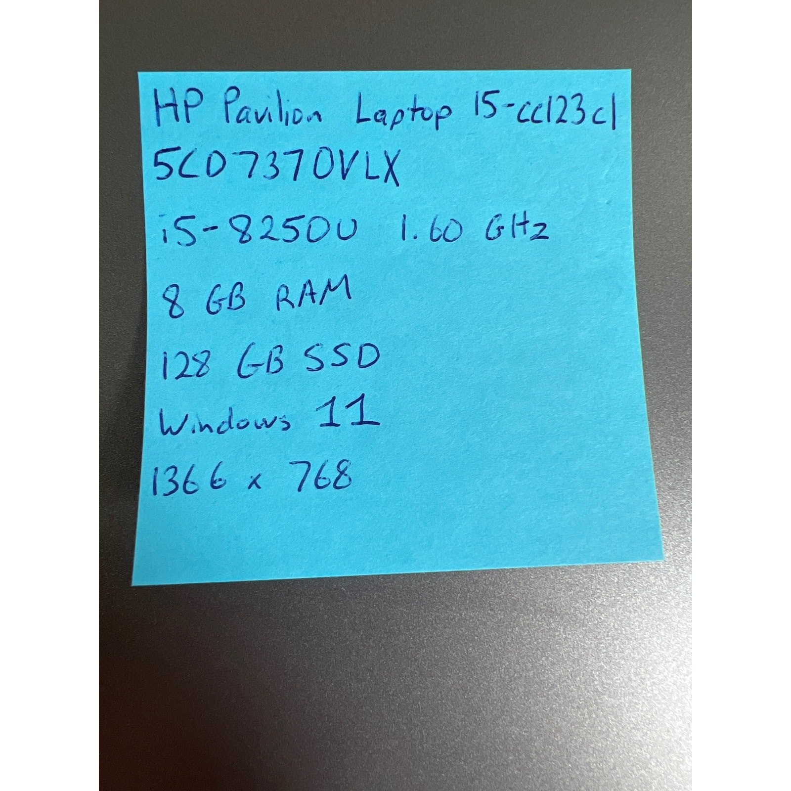 HP Pavilion Laptop 15-cc123cl Intel Core i5-8250U 8GB 128GB 15.6″ Trackpad prob