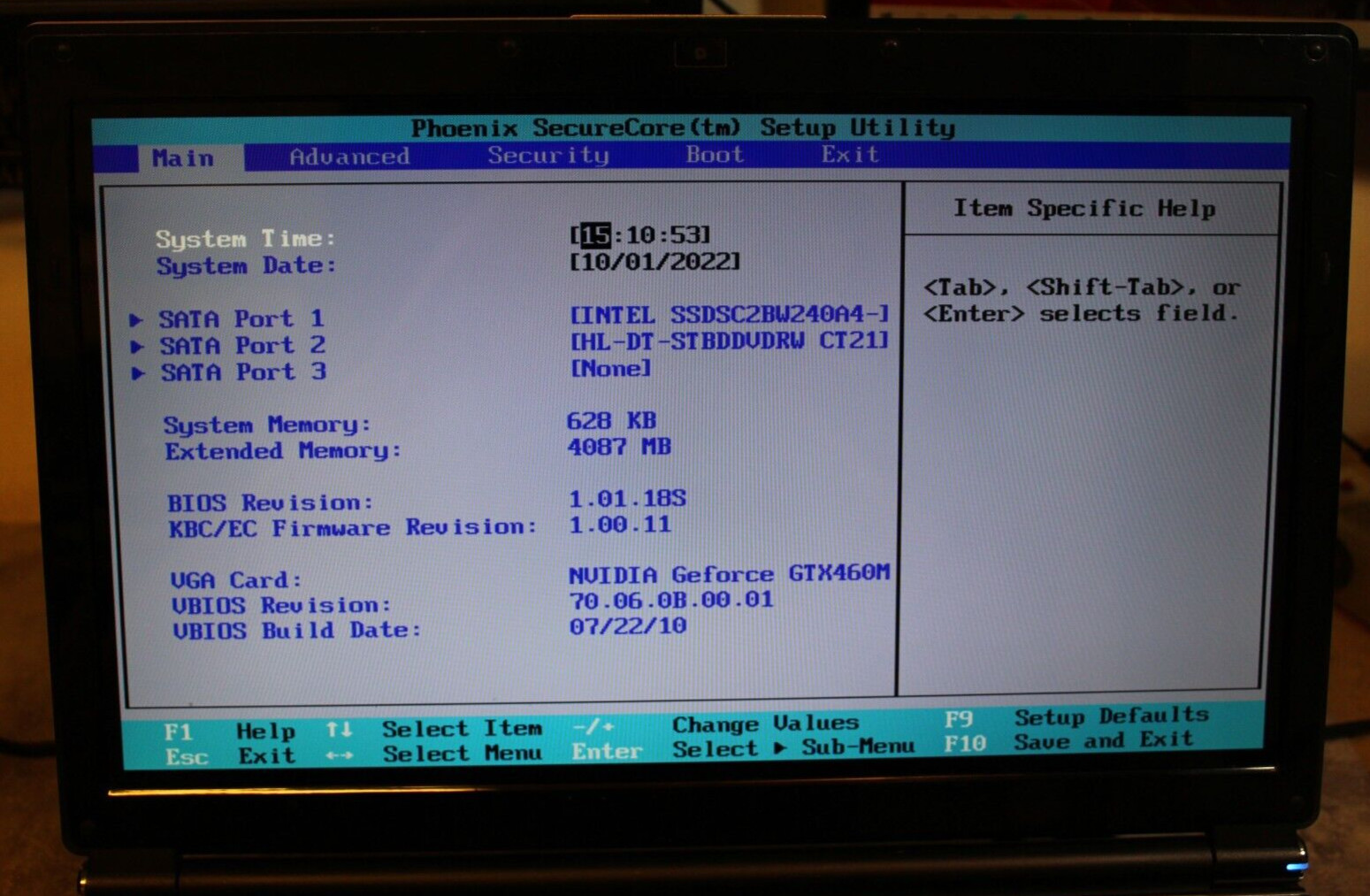 CLEVO W86CU For Parts Booted Windows 240GB SSD Wiped 4GB Ram i7-Q740@1.73GHz CPU