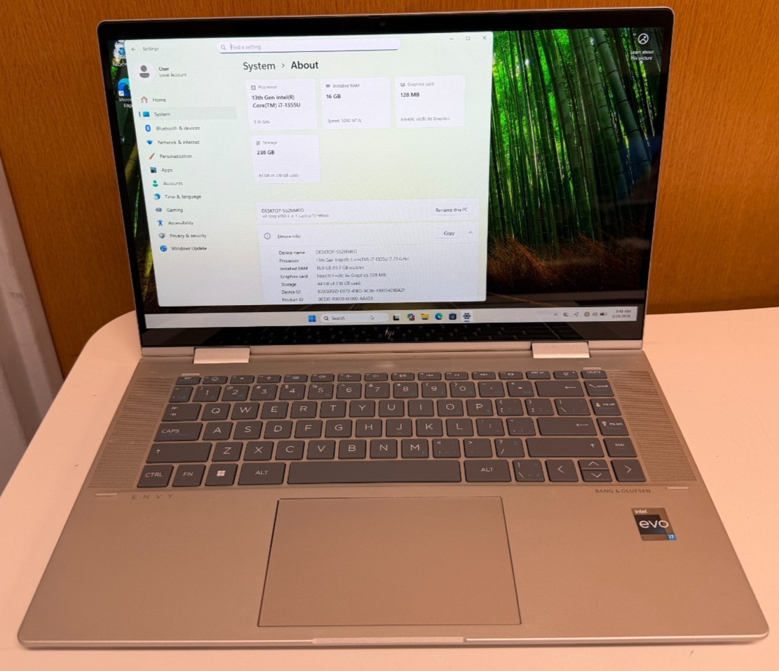 HP Envy x360 2-in-1 Touch Laptop (i7 Evo 1355U, 16GB RAM, 256GB) Windows 11 Pro