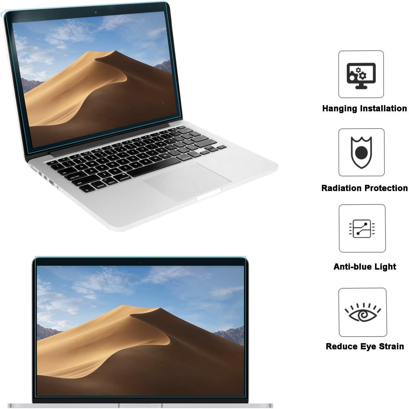 Blue Light Blocking Screen Protector for 13-13.5 inch Laptop, Anti-UV Eye Film