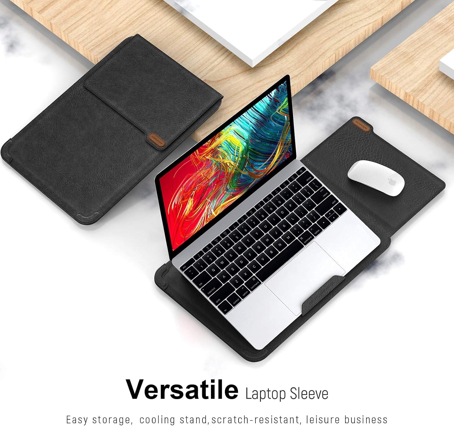 PU Leather Laptop Sleeve for Acer Aspire 5, Razer 15″, HP Notebook 2020, 15.6