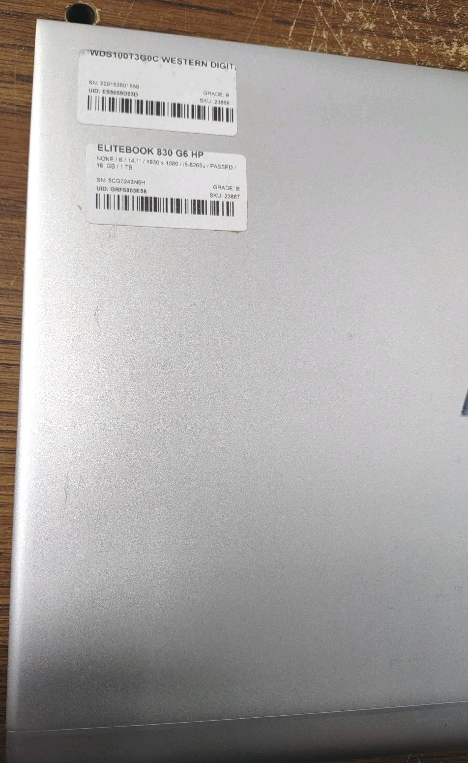 HP EliteBook 830 G6 Laptop W/ i5-8265U, 1TB, 8GB RAM.