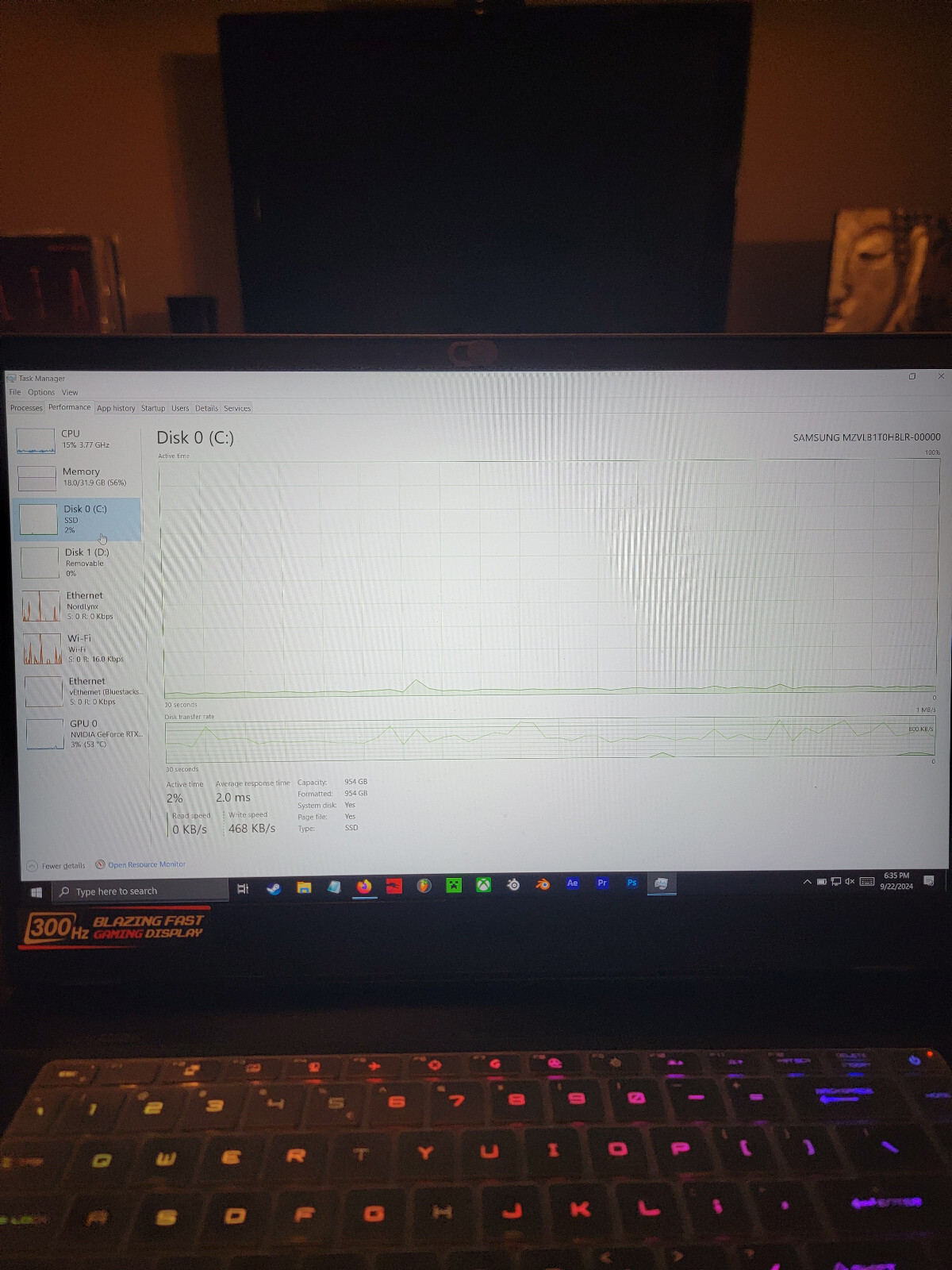 MSI GE66 Raider Gaming Laptop, RTX 3070, 1 Tb, 300Hz, i7-10870H