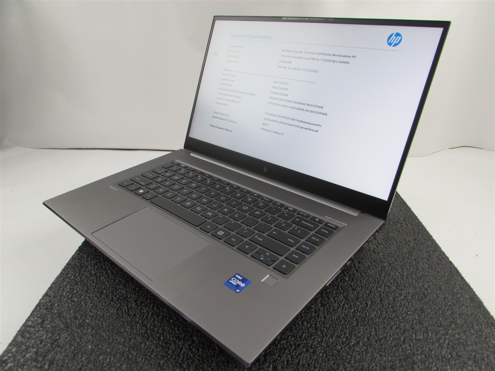 HP ZBOOK STUDIO (G8) 1920X1080 FHD I9-11950H 1TB SSD 32GB RAM RTX A3000 NO O.S