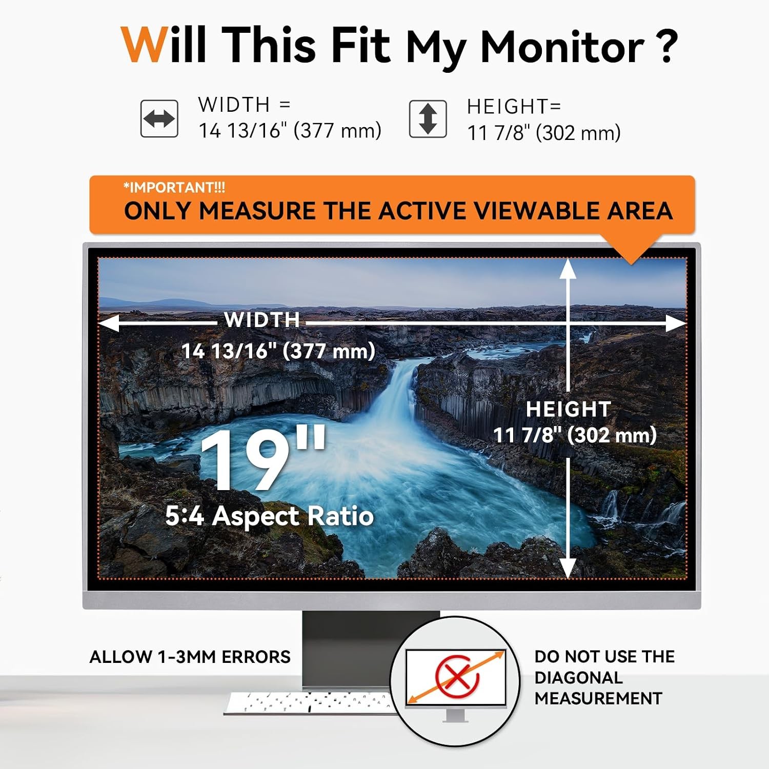 19 Inch Computer Blue Light Blocking Screen Protector for 5:4 Widescreen Monitor