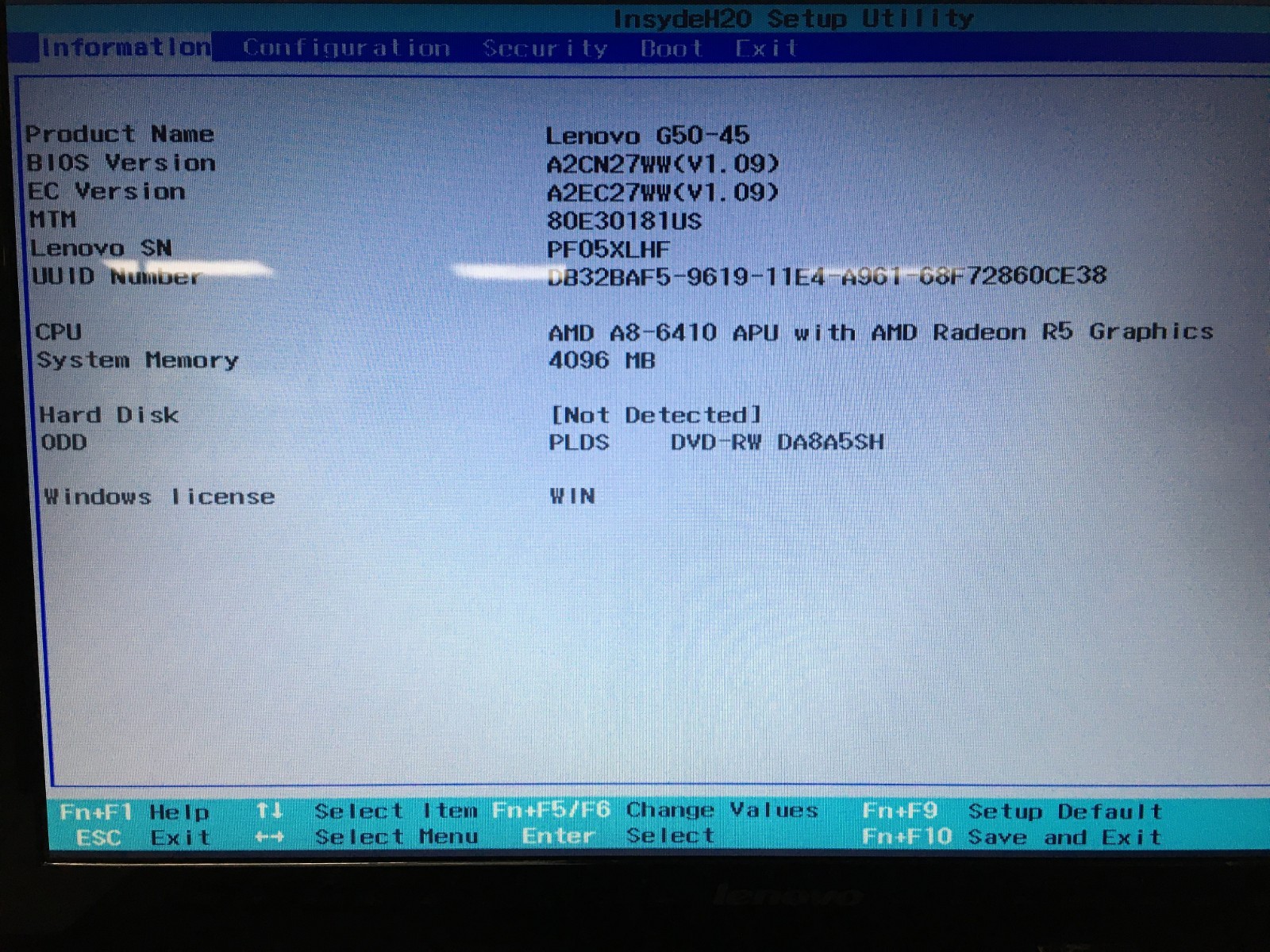 Lenovo G50-45 15.6″ AMD A8-6410@2.0GHz 4GB RAM NO HD/OS *BIOS/No battery* LP417