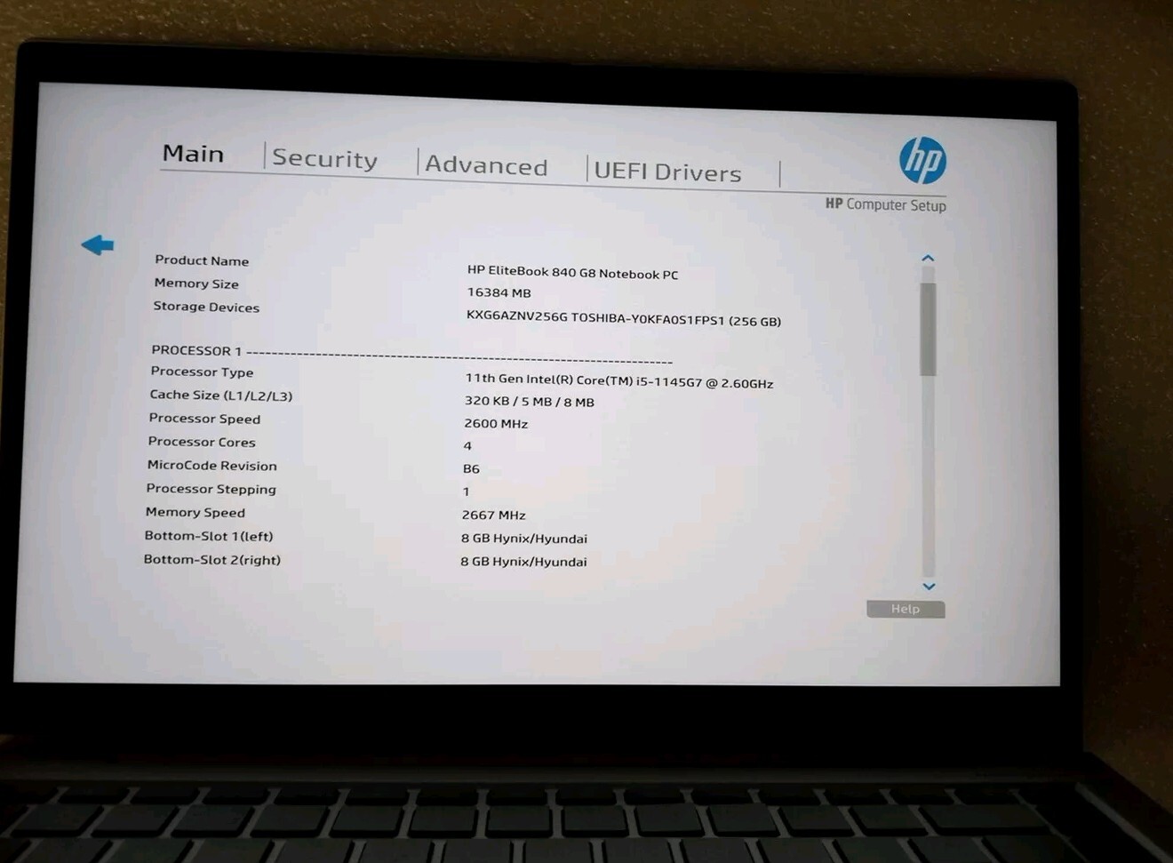 HP EliteBook 840 G8 14″ i5-1145G7 2.6GHz 256GB SSD 16GB RAM