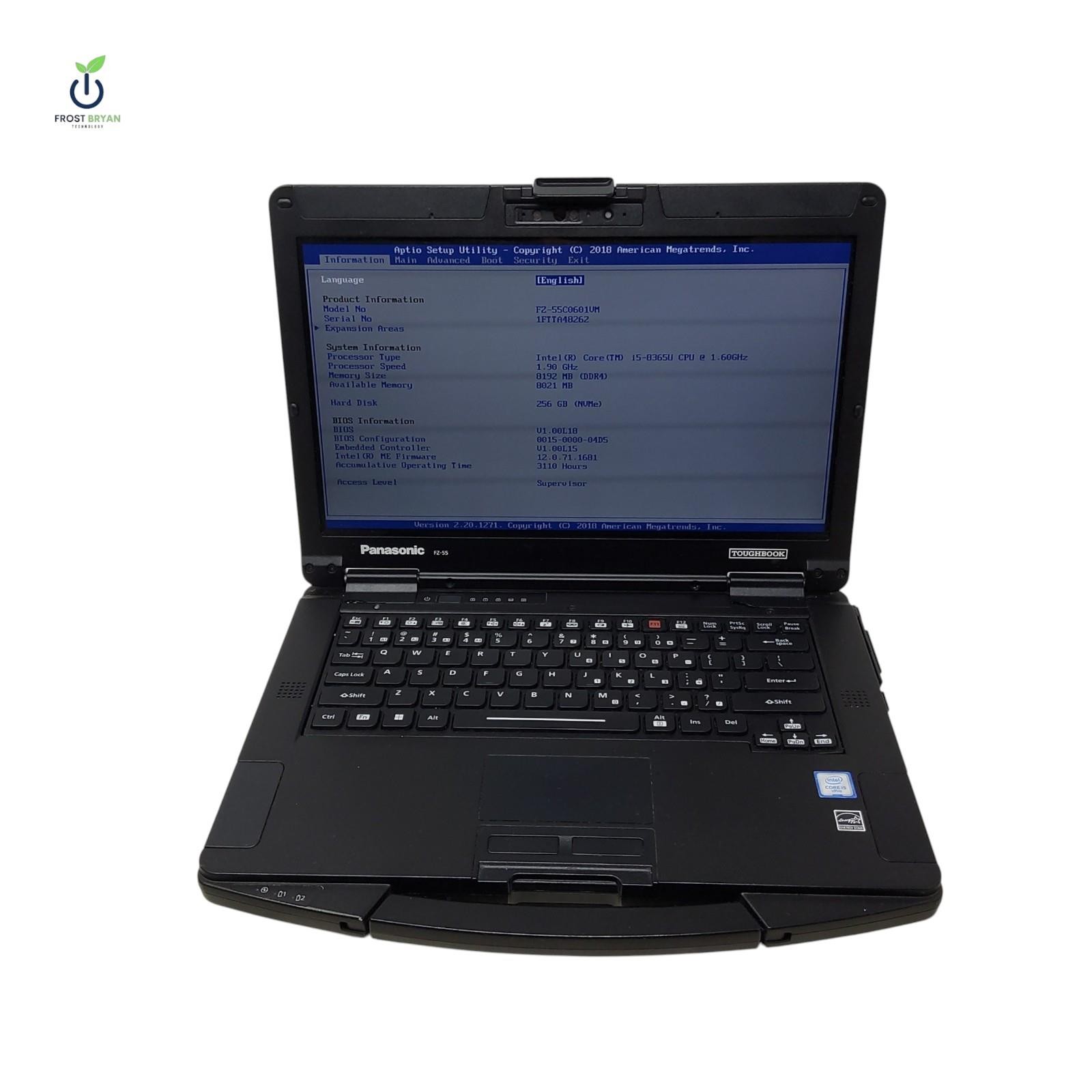 PANASONIC FZ55-1 Laptop 14″ i5-8365U@1.60GHz 8 GB 256 GB No OS Grade C [READ]