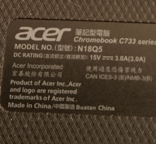 Acer C733 Series 2020, 4GB RAM, 32GB Storage, Model N18Q5, Black, 1.10 GHZ 11.6