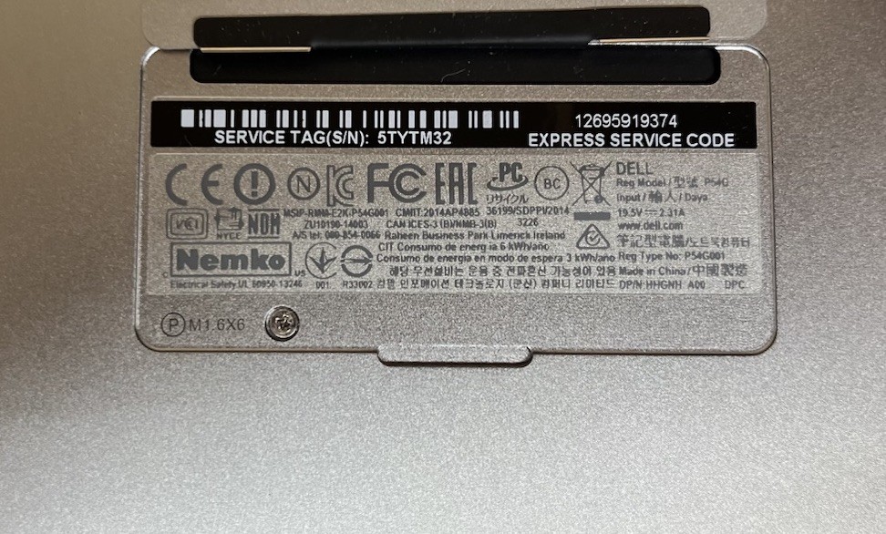 Dell XPS 13 9343, Intel Core i7-5500U @2.40GHz, 8GB RAM, 250 GB SSD, W10H*READ*