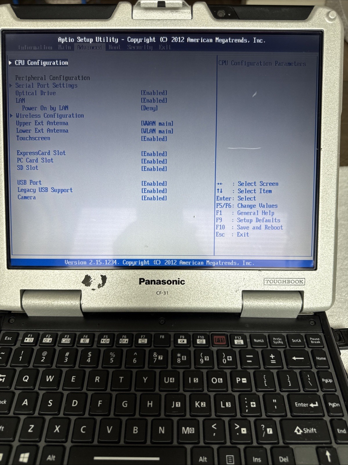 Panasonic Toughbook CF-31 MK5 i7-5600U 2.60GHz|16GB RAM|256GB HDD|NoOS|NoCharger