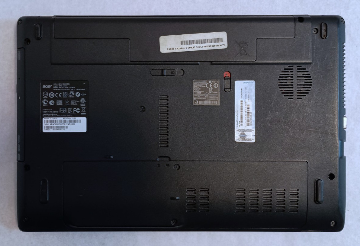 Acer Aspire Laptop – 500GB, Core i3 2.40GHz, 4GB, Windows 7 – No AC Adapter