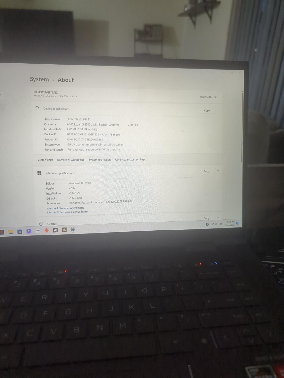 HP ENVY x360 15.6″ (256GB SSD, AMD Ryzen 5, 4.30 GHz, 8GB) Notebook/Laptop -…