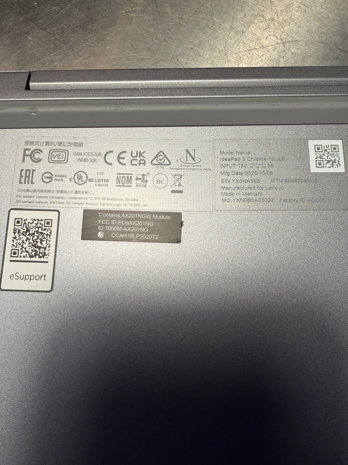 Lenovo IdeaPad 3 Chrome 15IJL6 15.6″ Chromebook Celeron N4500 4GB RAM 32GB SSD