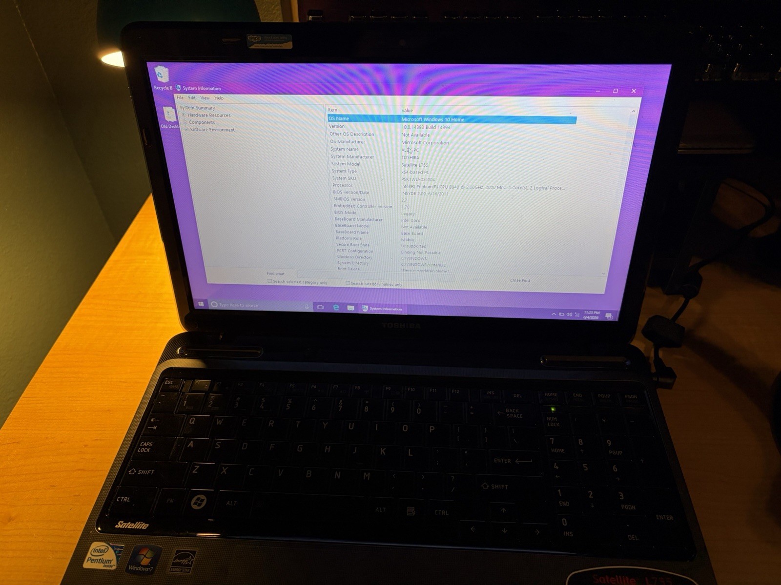 Laptop- Toshiba Satellite L755-s5244, 2.00GHz, With Battery, NO CHARGER INCLUDED