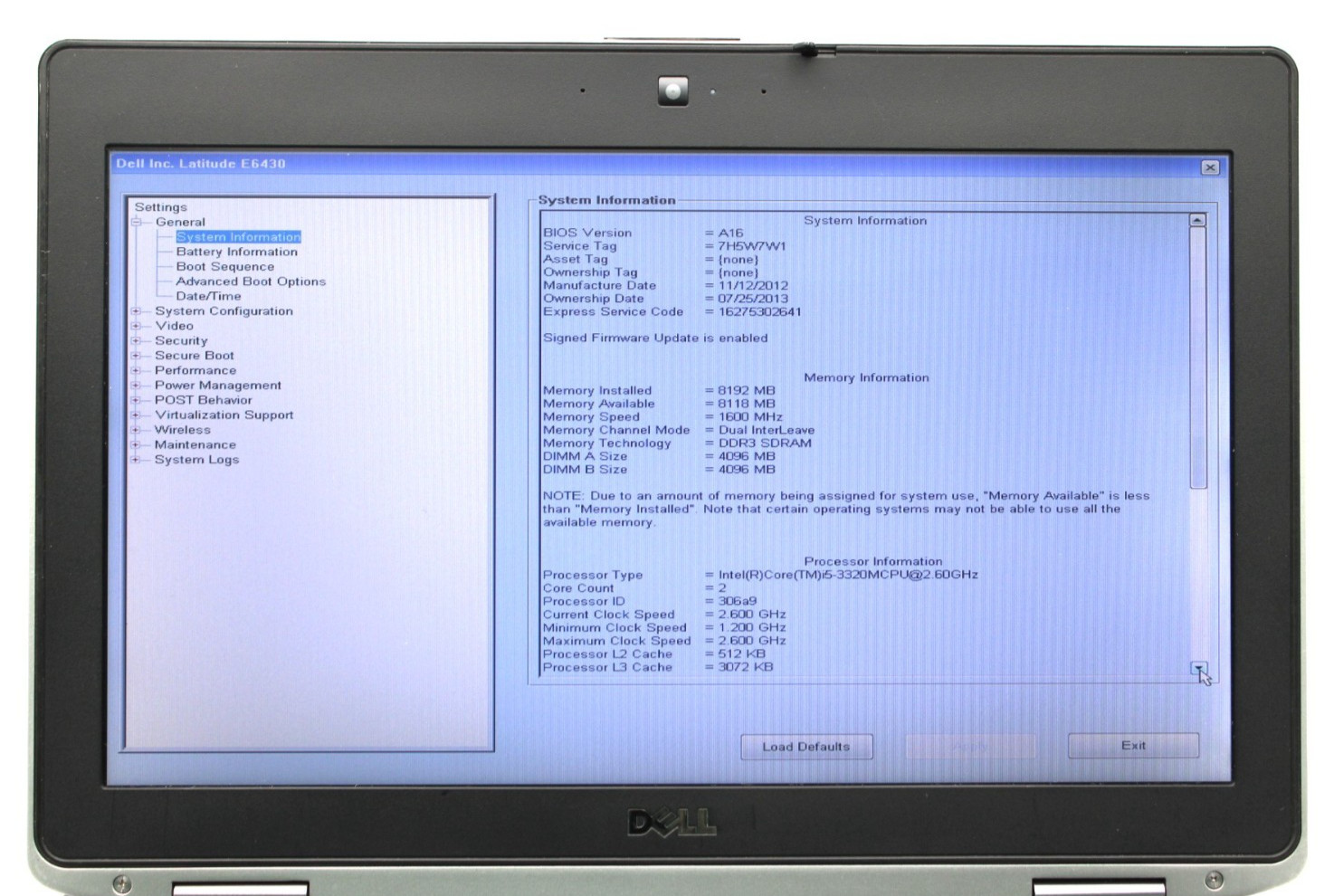 Dell Latitude E6430 i5-3320M@2.6GHz 8GB DDR3 NO STORAGE OR OS *USED/TESTED*