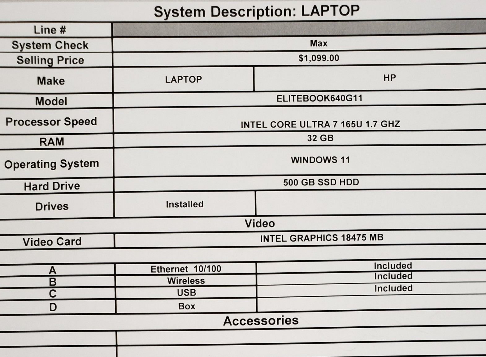 (86076-1) HP Elitebook 640 G11 Laptop