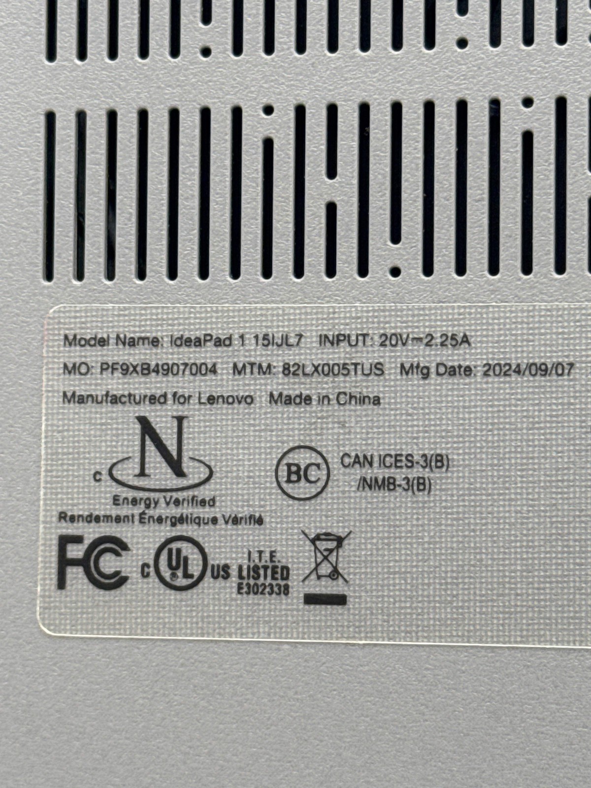 Lenovo IdeaPad 1i-15IJL7 Intel Celeron N4500 4GB RAM 128GB eMMC – BIOS Locked