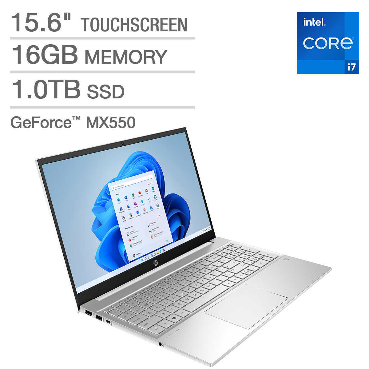 NEW HP 15.6″ Touchscreen i7-1255U 16GB 1TB SSD GeForce MX550 W11 Pro 15-eg2055cl