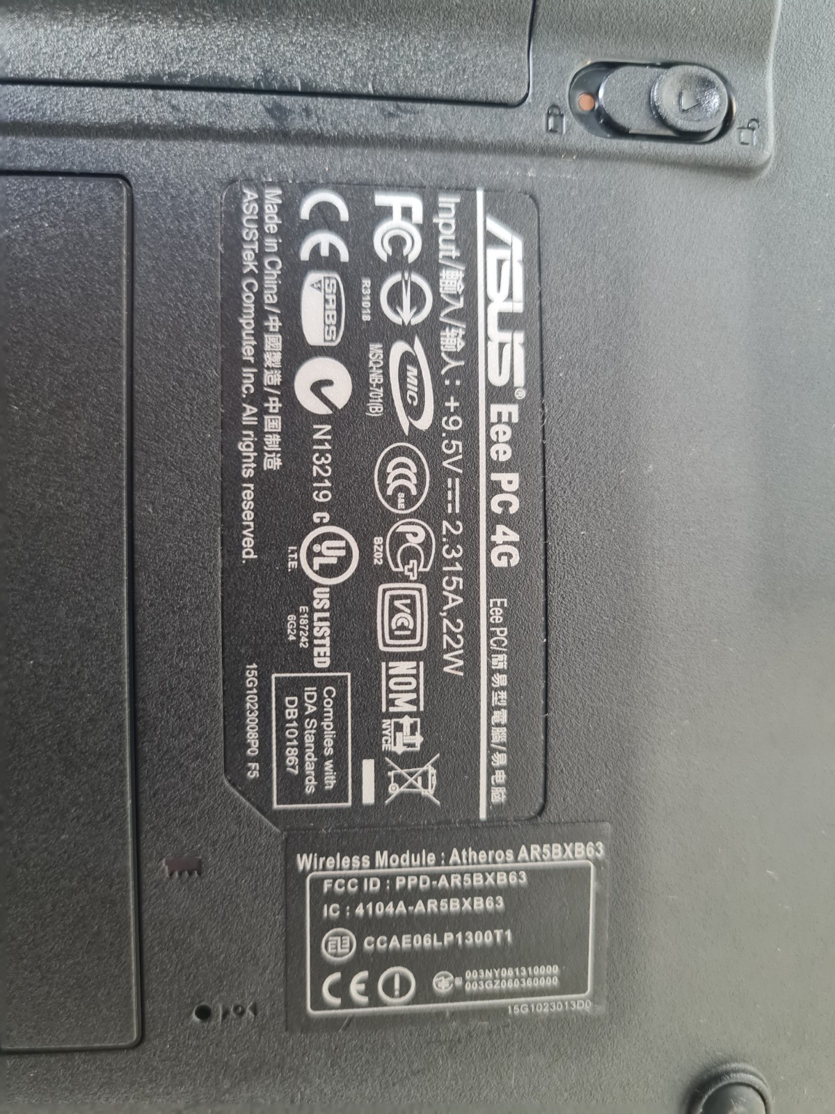 Asus Eee PC 4G 701 Mini Laptop Windows XP Notebook *Read Description*