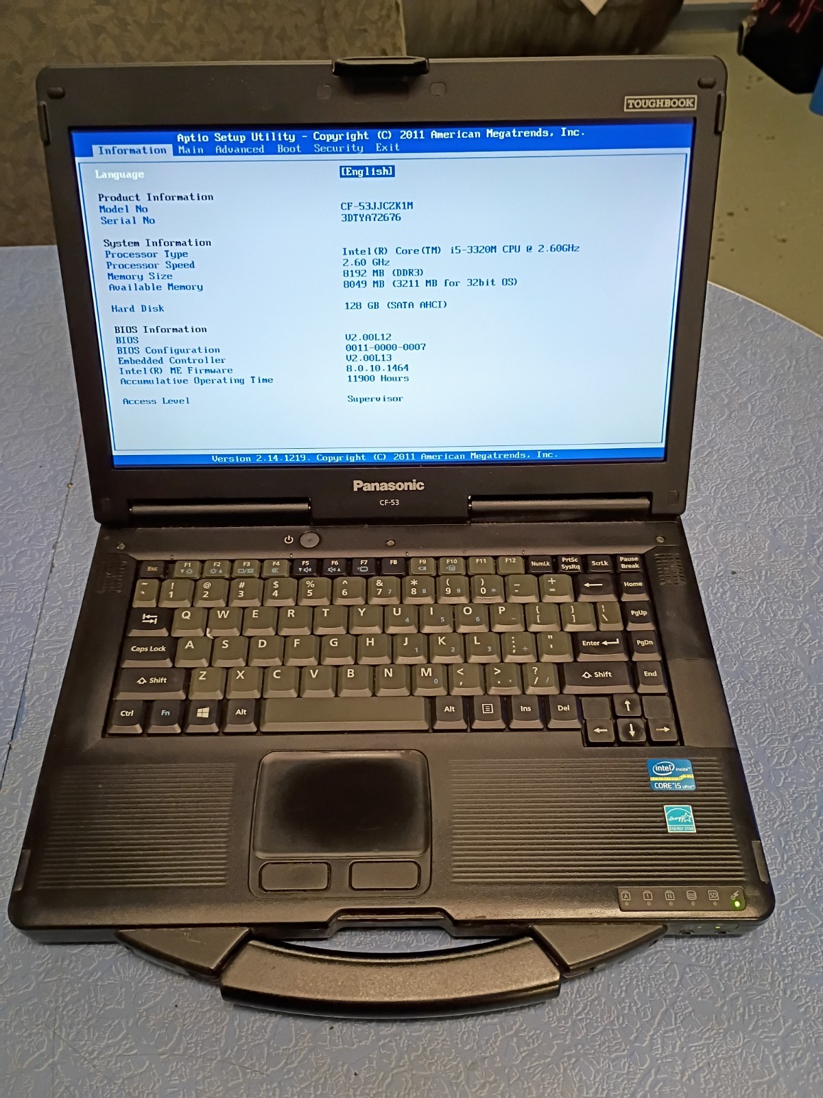 Panasonic ToughBook CF-53 mk2 i5-3320M 2.60GHz 8gb Ram 120gb SSD, AntiX Linux