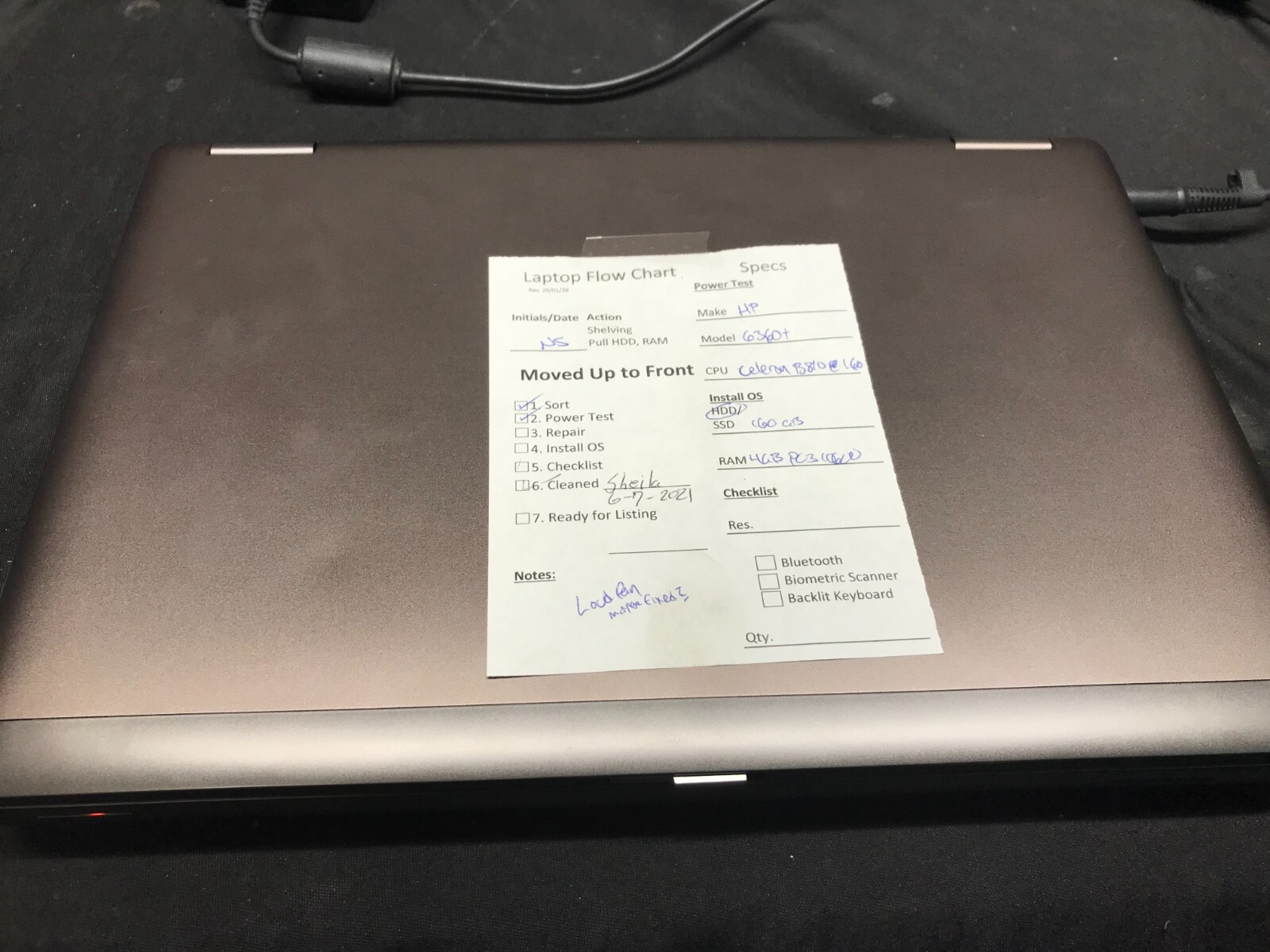 HP ProBook 6360t Laptop Intel Celeron B810 @1.6GHz , 6GB PC3 RAM, SD Card Reader