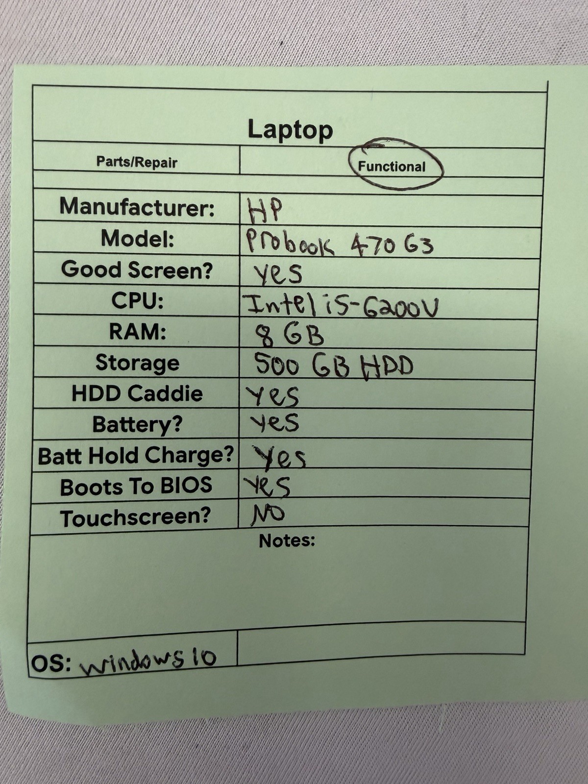 HP Probook 470 G3 Laptop – Good Screen – Intel i5-6200U – RAM 8 GB – Read Des