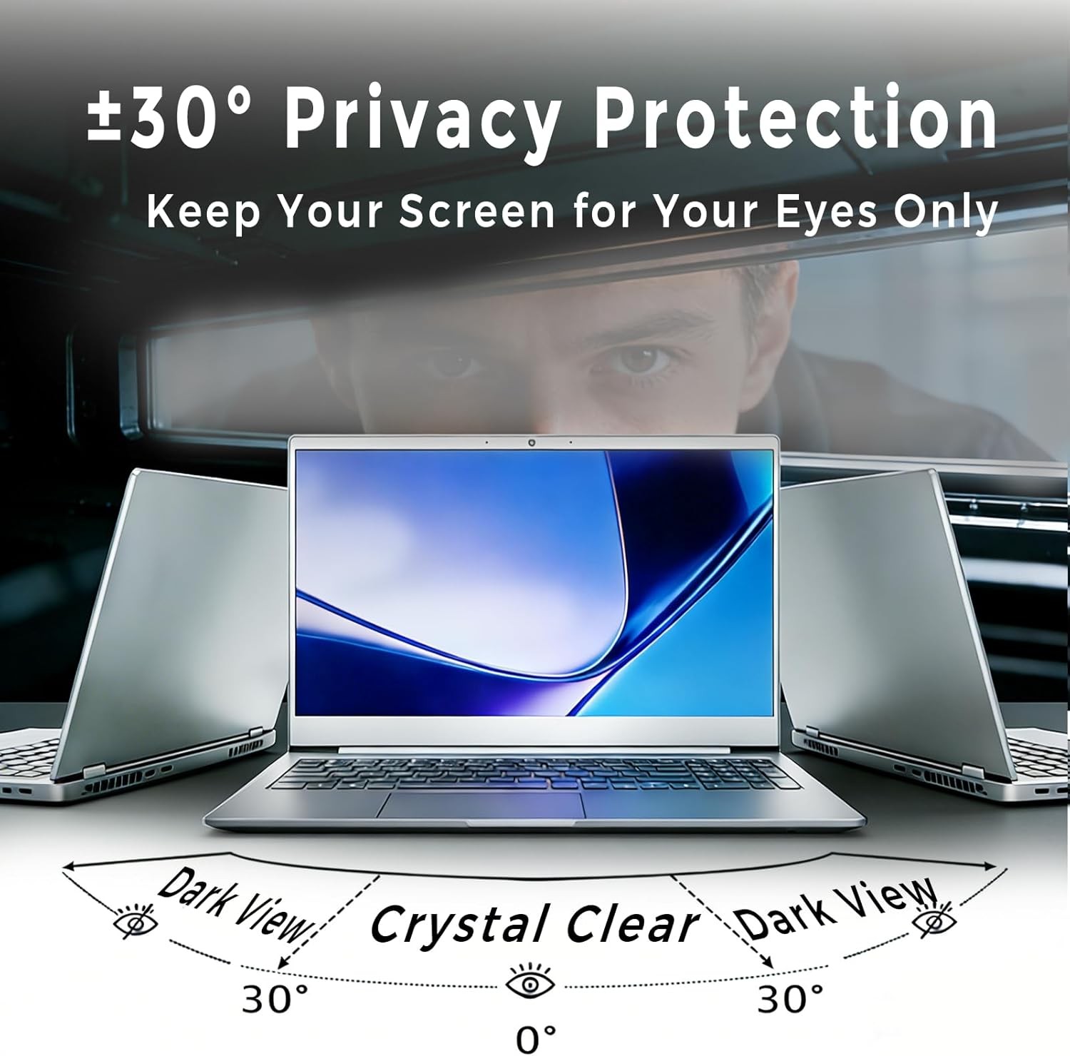 Laptop Privacy Screen 12 Inch 16:10, Anti-Spy Filter with Anti-Glare Protection