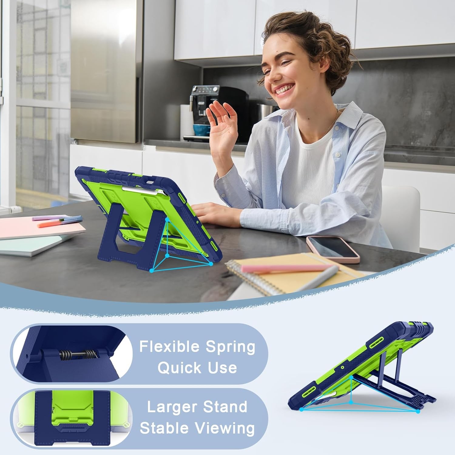 Case for Samsung Galaxy Tab S10 Lite / S10 FE / S9 FE 5G 10.9-Inch, Navy Green
