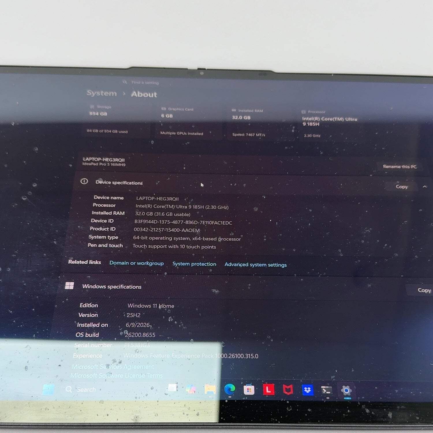 Lenovo IdeaPad Pro 5 16″ OLED Ultra 9 185H 32GB RAM 1TB SSD RTX 4050