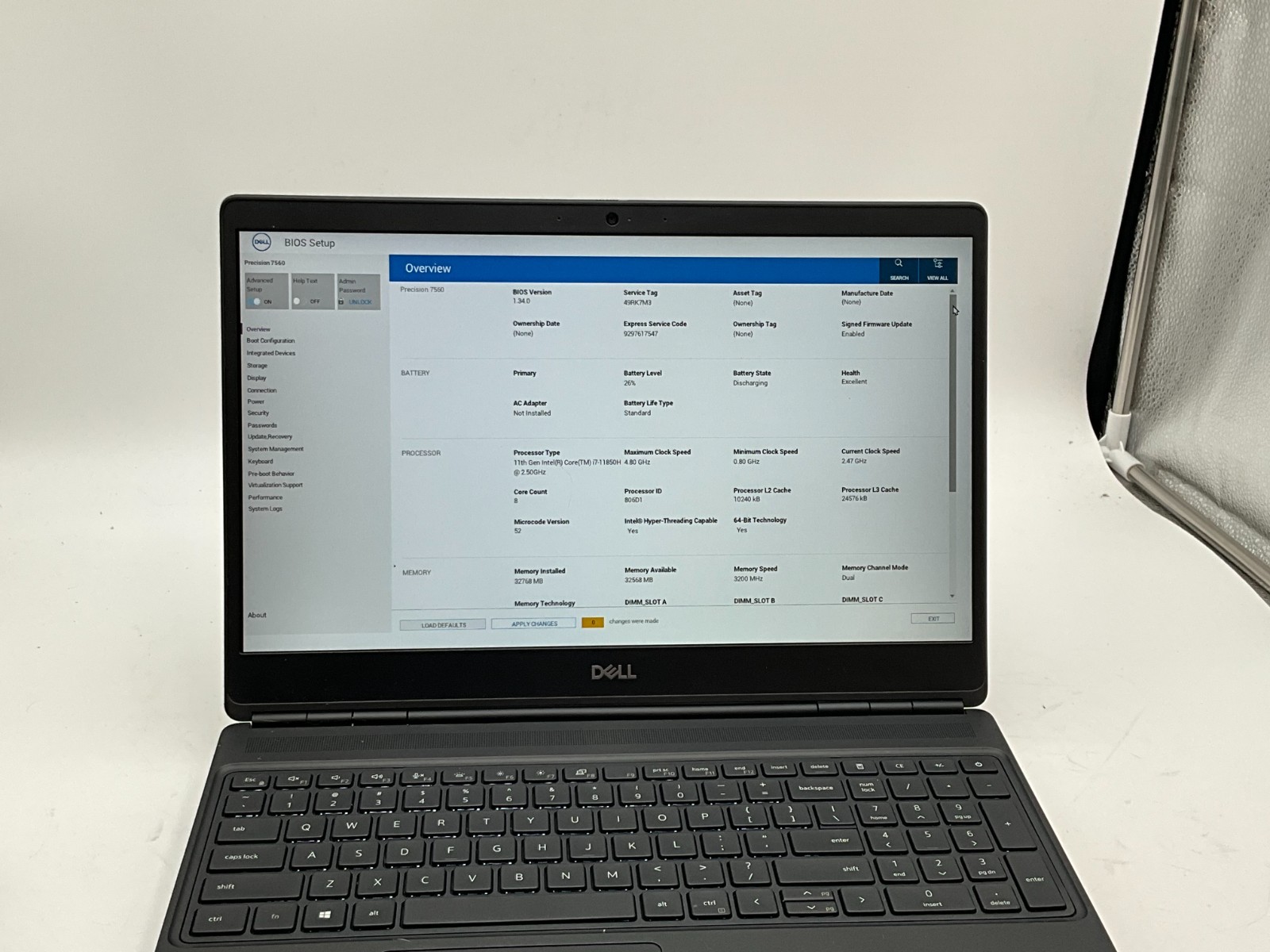 DELL Precision 7560 i7-11850H 2.50g 32GB 1tb T1200 15.6″ WIN11 Laptop ^49RK7M3