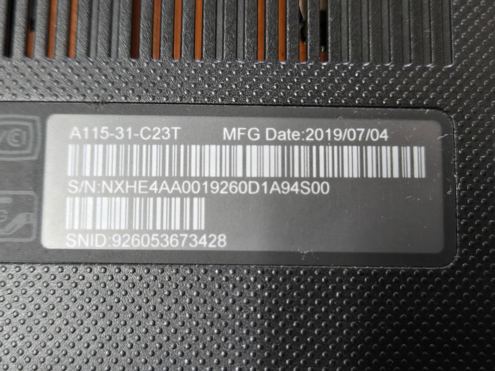 Acer ASPIRE A115-31 Intel Celeron N4020 4GB DDR4 64GB MMC Windows 11