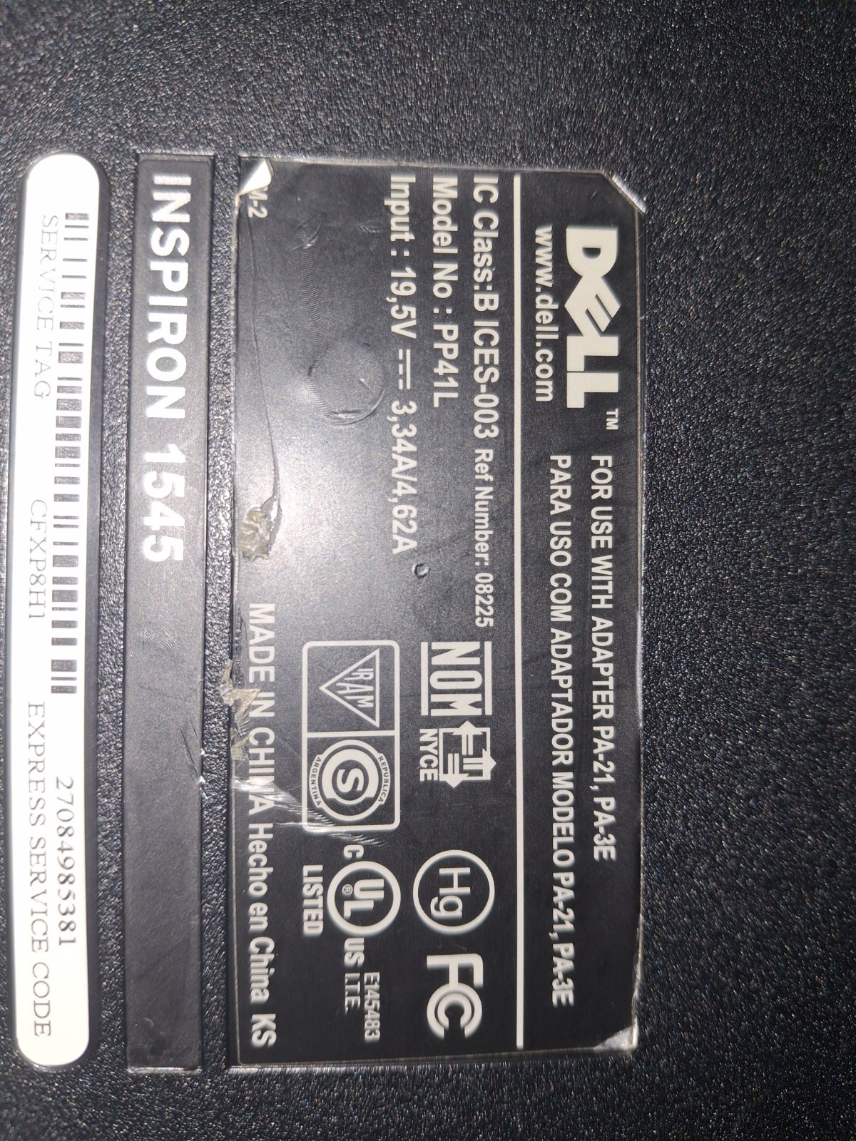 Dell Inspiron 1545 laptop with Linux Mint OS