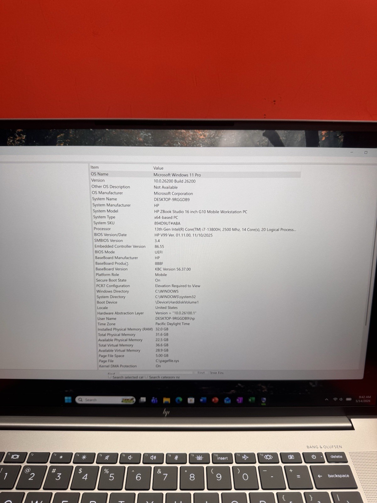 HP ZBook Studio G10 16″ 4K+ 13th I7-13800H 2500Mhz 1TB SSD 32GB Windows Pro