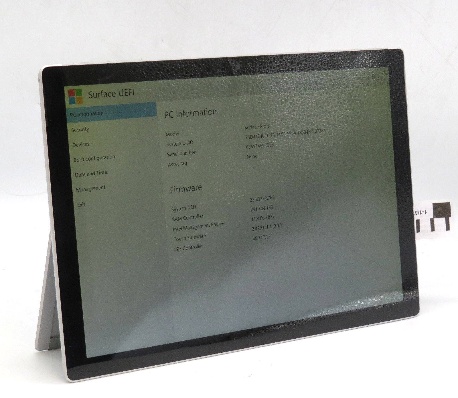 Microsoft Surface Pro 6 1796 | i5-8350U | 8GB/128GB | No OS