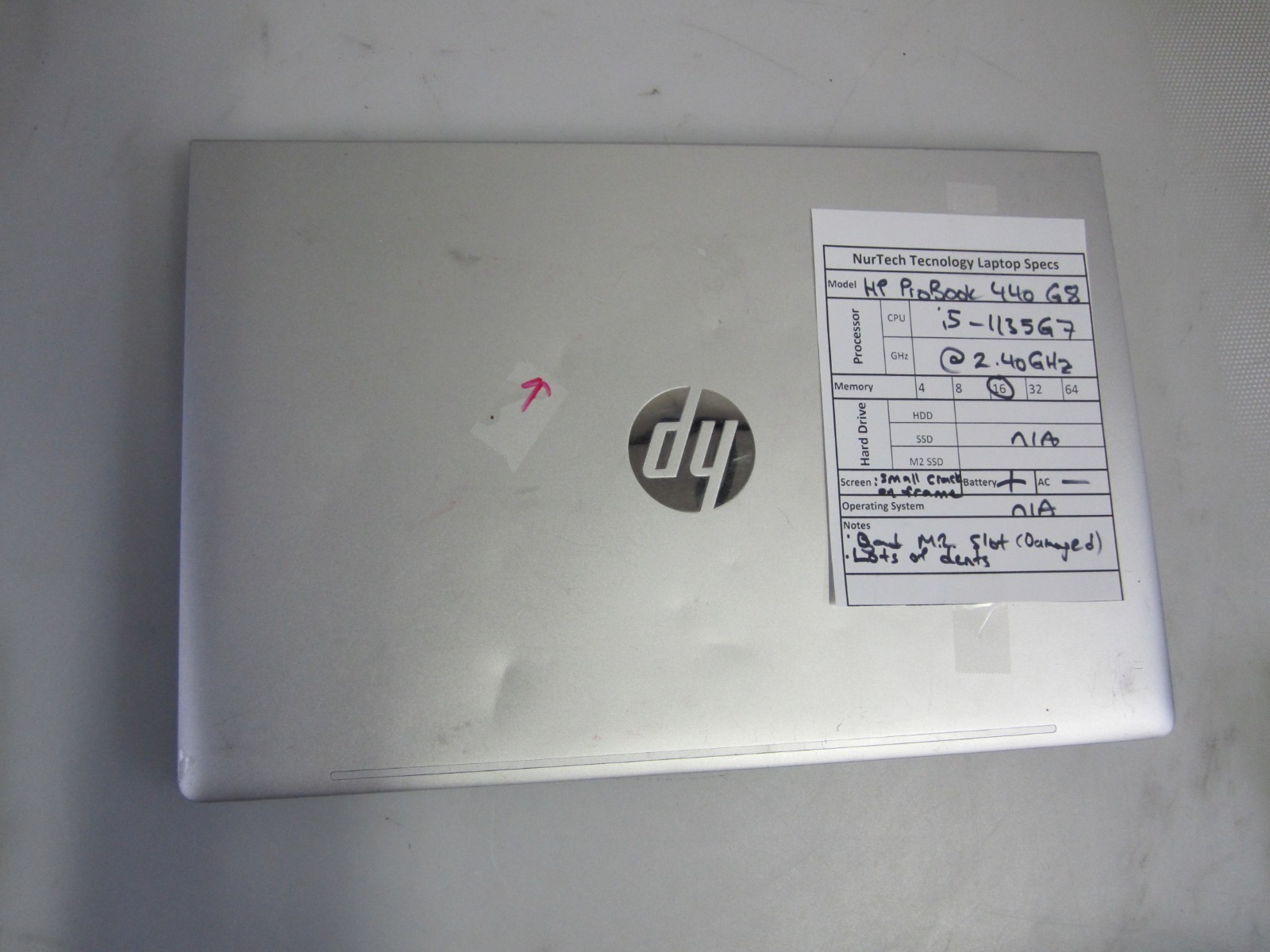HP ProBook 440 G8 i5-1135G7 16GB 2.40GHz NO HDD/AC/OS LAPTOP READ!