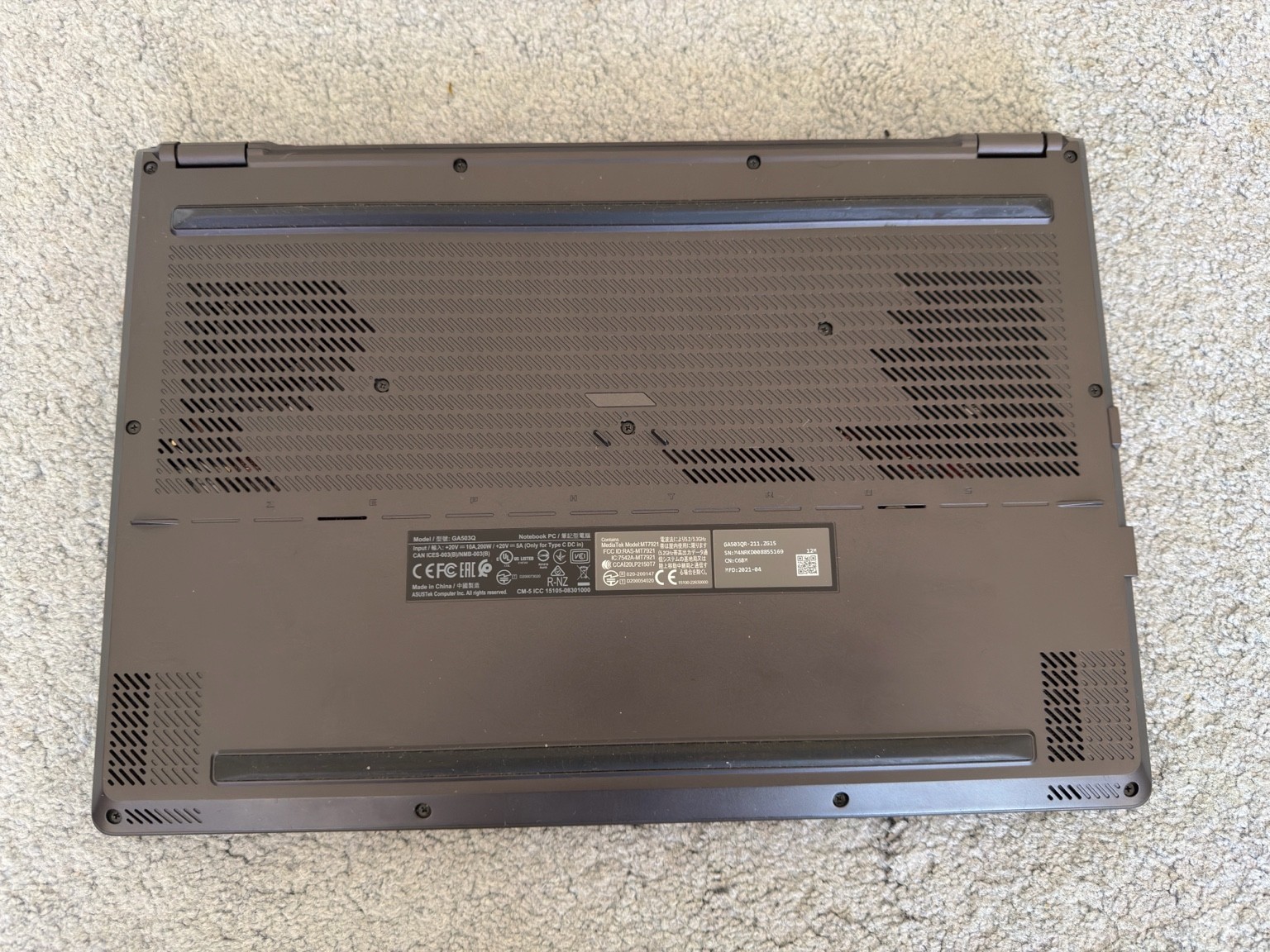 ASUS ROG Zephyrus G15 GA503QR 15.6″ Ryzen 9 5900HS 16GB 2TB RTX 3070 Laptop