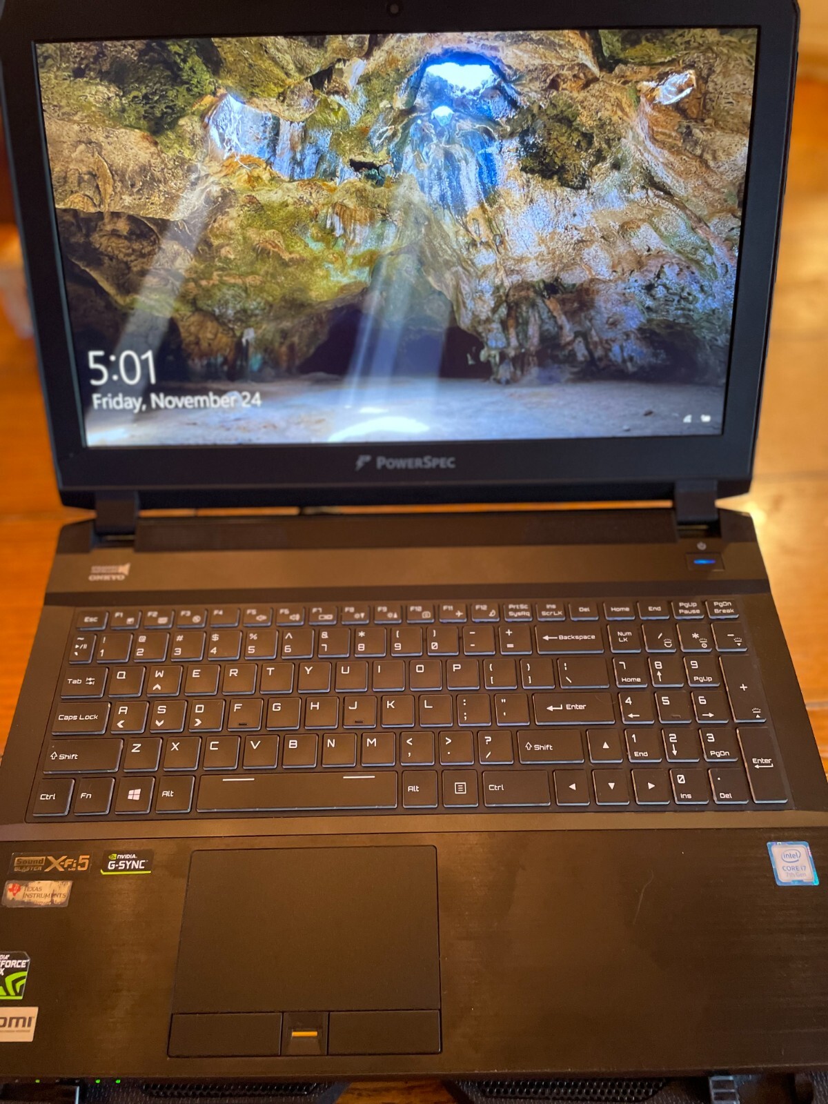 PowerSpec 1510 i7-7700HQ GTX 1070 Gaming Laptop 15.6 in display RGB Keyboard