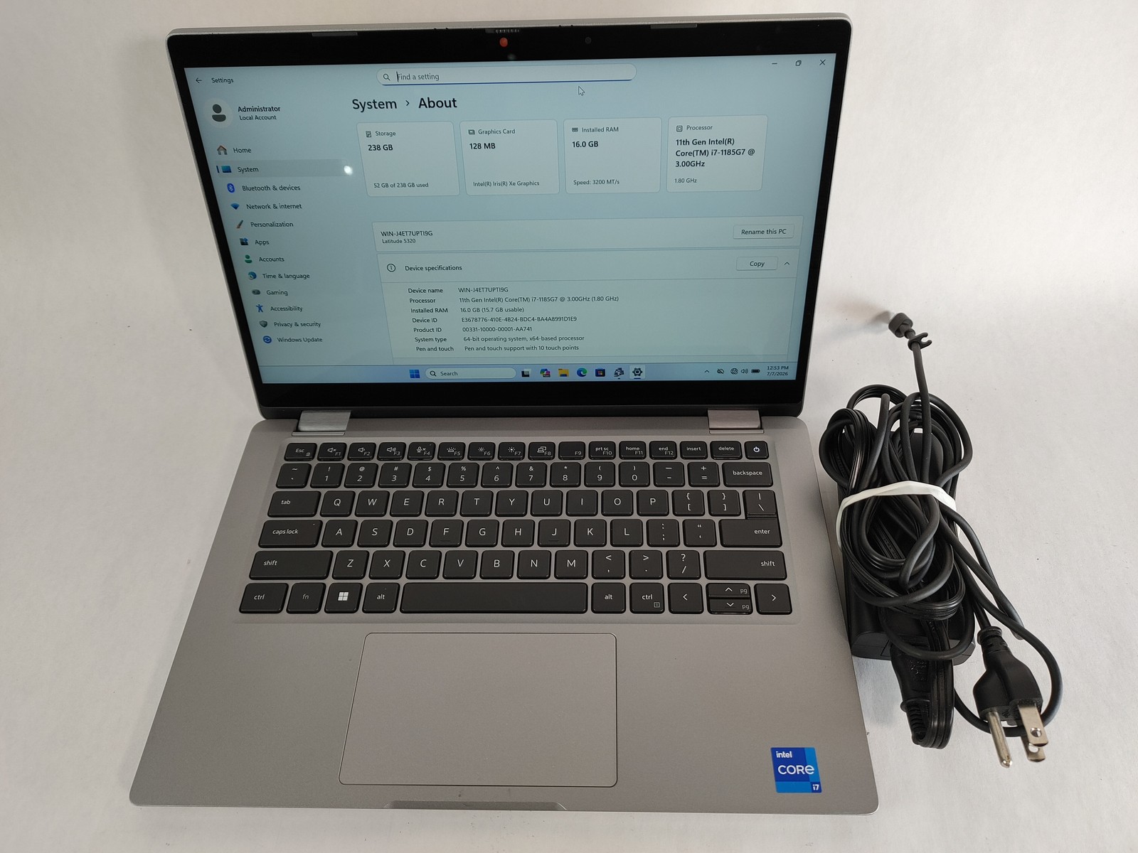 Dell Latitude 5320 Core i7-1185G7 3.00 GHz 16 GB DDR4 256 GB M.2 Windows 11 Pro