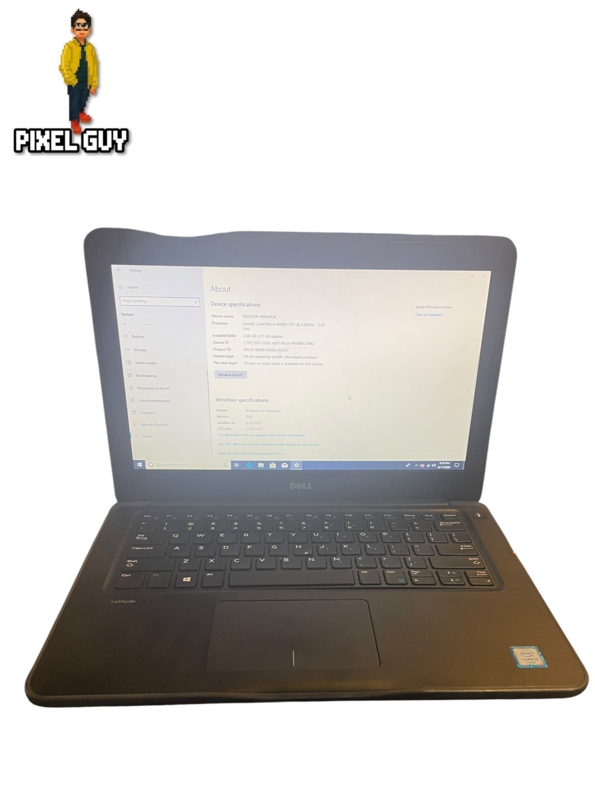 Dell Latitude 3380 13.3” Core i3-6006U 2.00Ghz 4GB RAM 128GB SSD