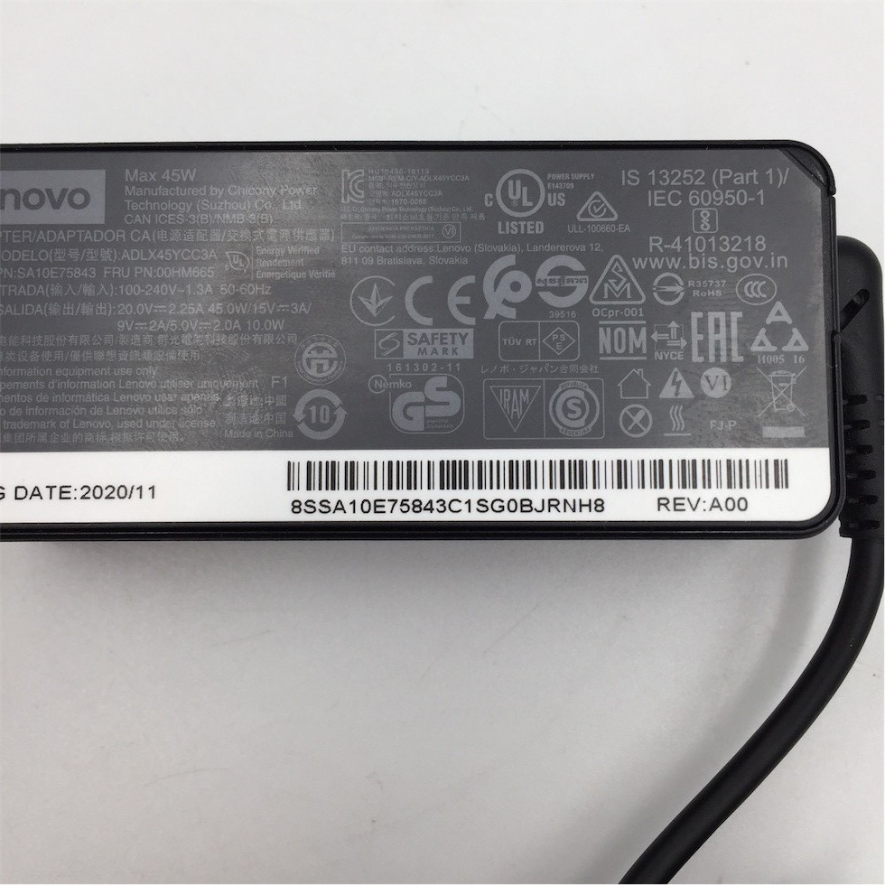 Lenovo PD, 45W, 20/15/9/5V, 3P, WW, DEL 02DL100 00HM667 00HM663 00HM661 00HM665