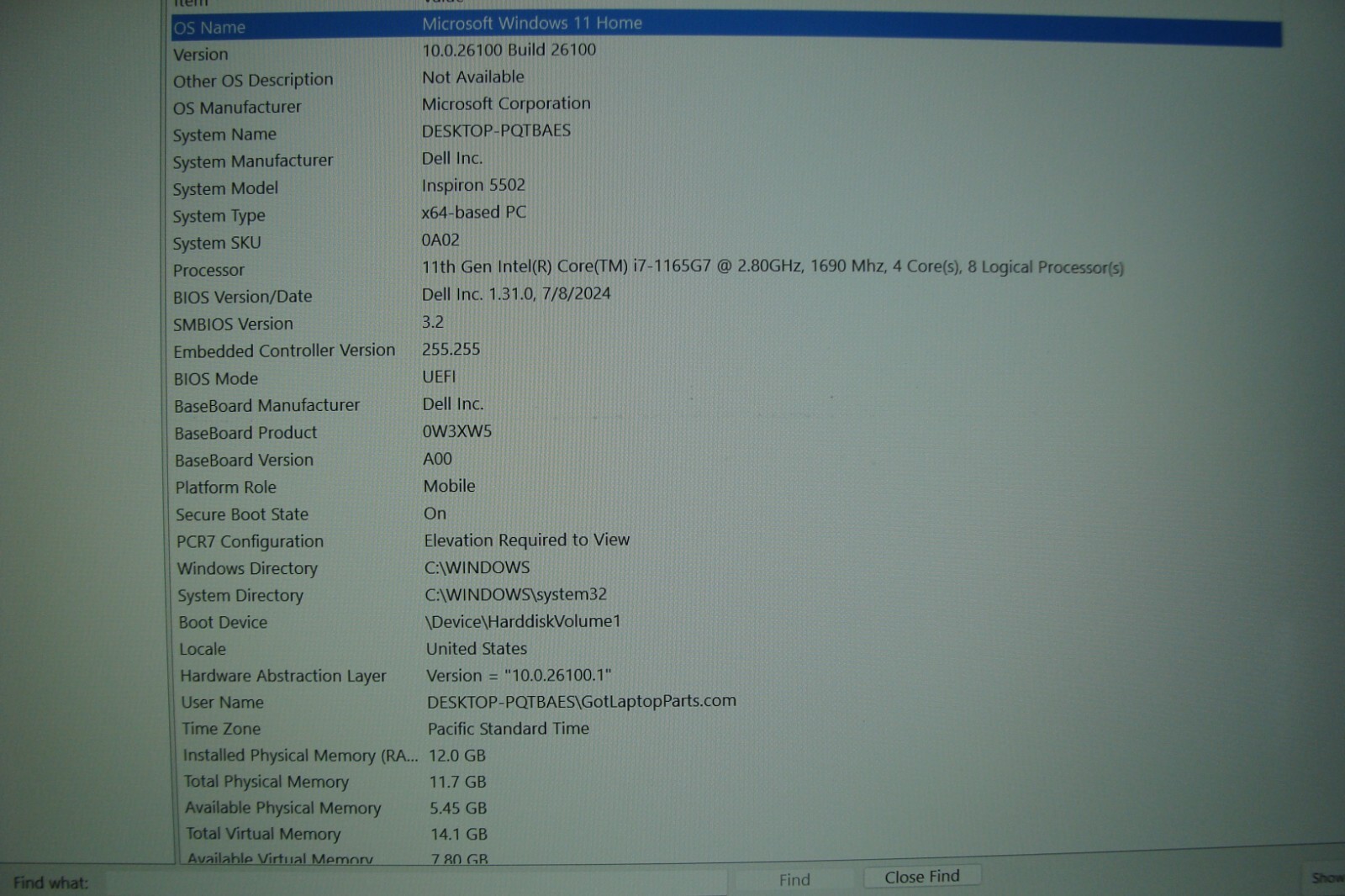 DELL Inspiron 5502 15.6″ FHD Intel i7-1165G7 2.8GHZ 12GB RAM 512GB SSD +Charger