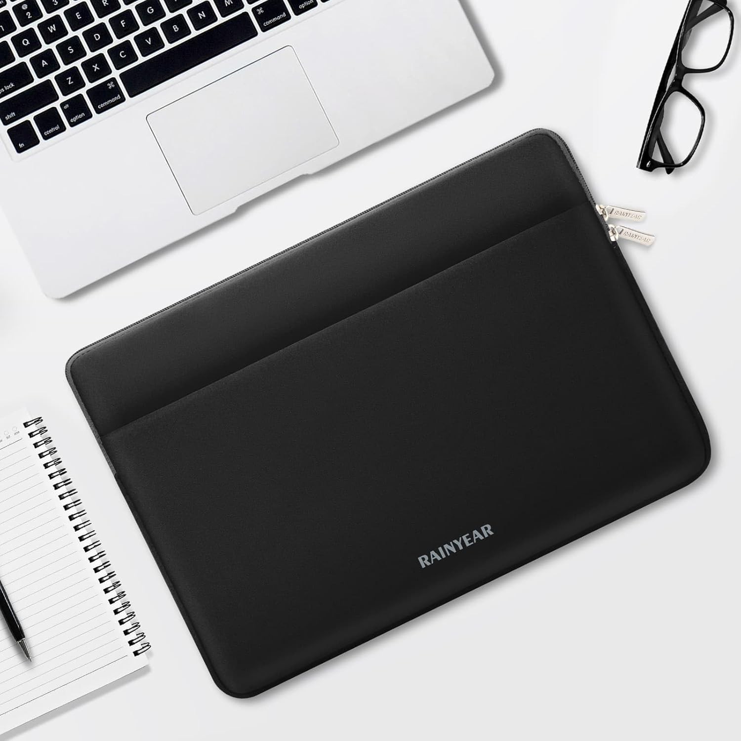 17 Inch Laptop Sleeve Case, Protective Portable Case with Front Pocket, Black